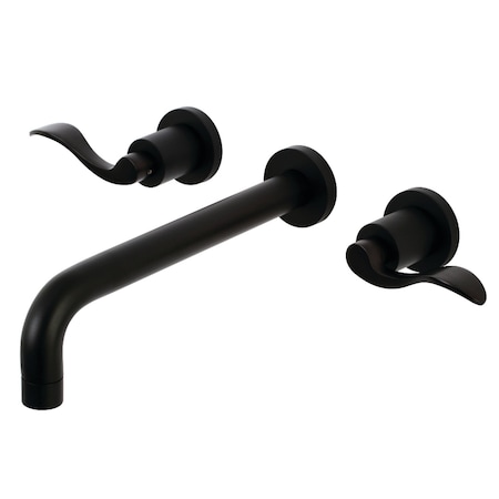 Kingston Brass Roman Tub Faucet, Matte Black, Wall Mount KS8020DFL